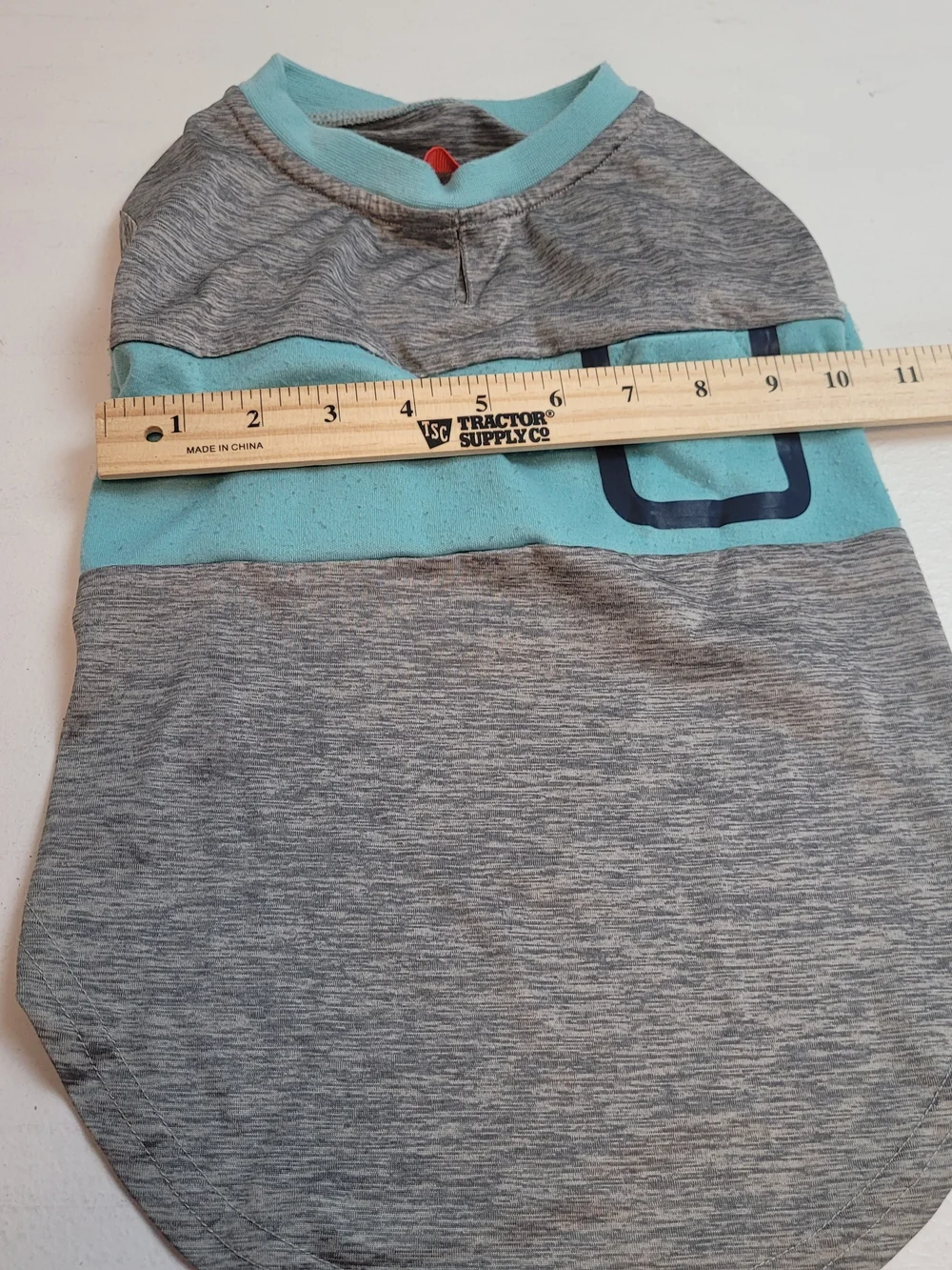 Striped Grey & Aqua Pet Tee